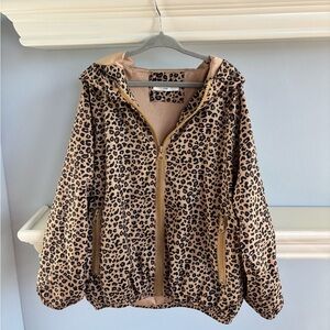 Leopard Print Zip-Up Jacket